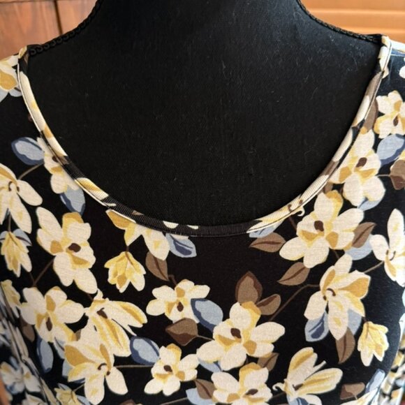 J. Jill Long Sleeve Floral Print Knit Top, Size Large - Picture 6 of 8